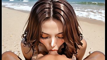 Beautiful Girl With A Big Ass Loves To Suck Cock On The Beach And Have Her Pretty Face Filled With Cum - Content Generated By Ai thumbnail