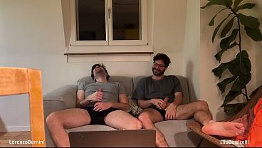 Straight Friend Helps Gay Bro Jerking off 