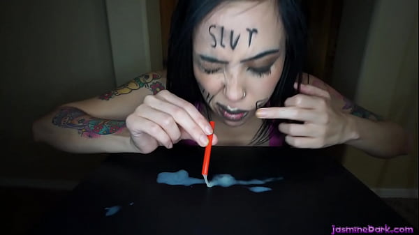 Whore Sniffs Cum Up A Straw thumbnail