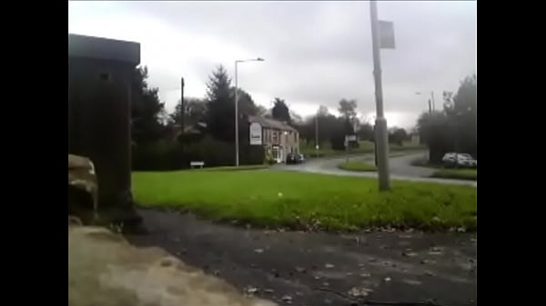 Play MP4 - Waiting naked at a bus stop on busy road - public nudity