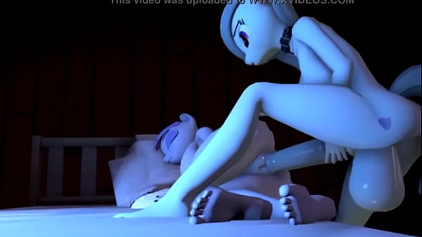 Futa spanks butt with balls and cums in pussy