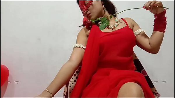 Best Horny_Bhabhi From Indian Origin In Red Sari Celebrating Anniversary Showing Big Desi Boobs