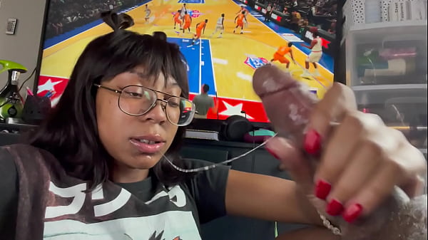 Slutty Ebony Babe Throats Big Dick thumbnail