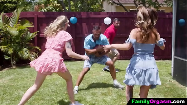 FamilyOrgasm Daughters Pamper theirOld Stepdads after Playing Soccer