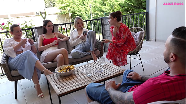 Play MP4 - Cute Young Girl and Hot Milf is Publicly Fucked by an Italian guy with a Huge Cock on a summer patio&excl;