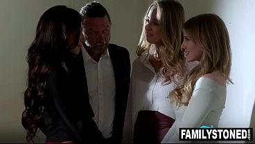 An unsuspecting hime marie joins her bff melody marks fam for a nice holiday 