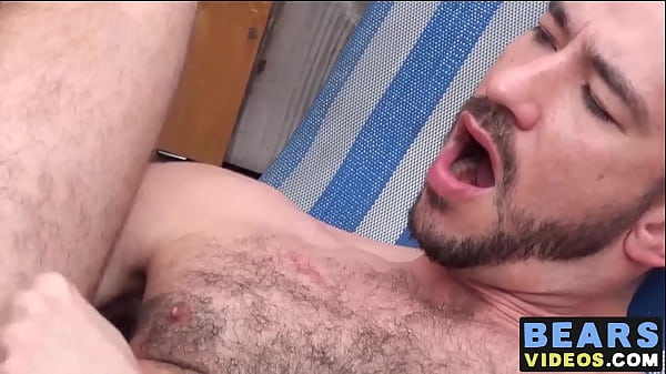 Hairy butt pirate Owen Powers has fun with a dildo outdoors 