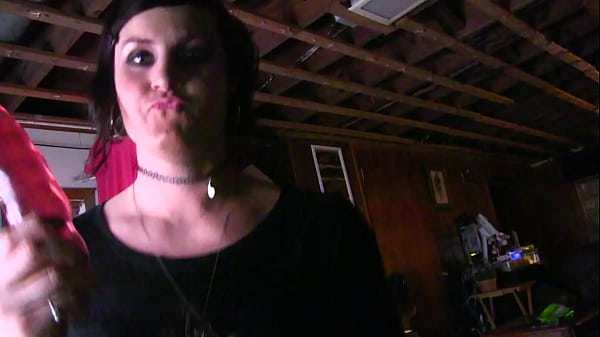 Shemale Madeline Black masturbates using large 12in toy 