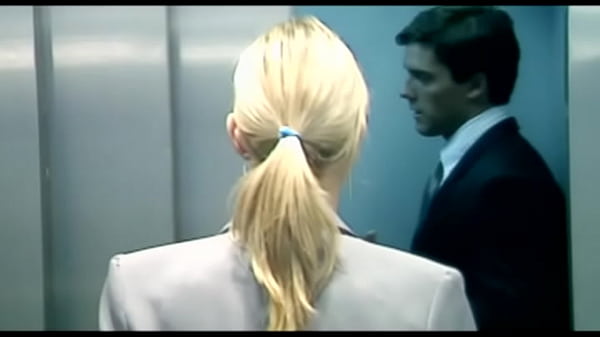 Sophie evans gets a dp threesome in an elevator