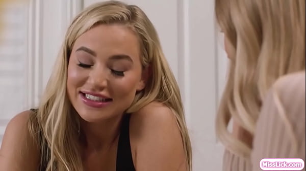 Big tits_lesbian_kissing_and fingering blonde office mate