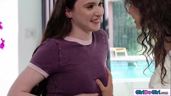 Busty hazel moore walks in on her new roommate liz jordan fucking her glasses the small tits cutie got the wrong room to masturbate in