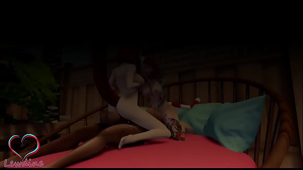 3 neko girls having fun in a pool causing some large waves 