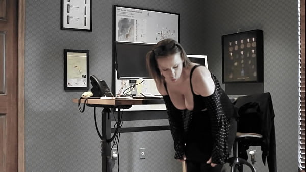 Busty MILF Rubs Clit At Work 