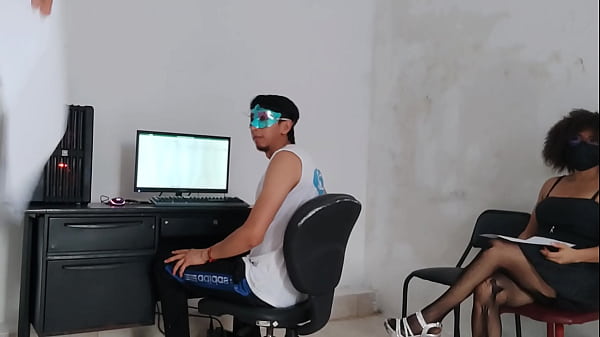 We want to be hired and we seduce the director of human talent in his office 