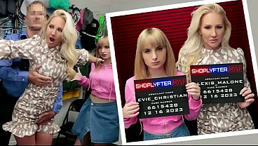 Double Trouble Threesome in the Backroom with Busty MILF and Shy Teen