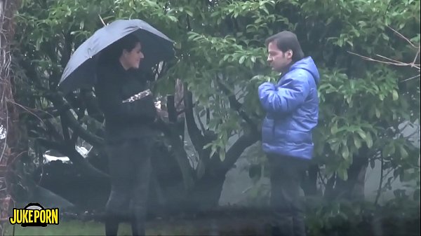 A shower of cold water makes this brunette hot