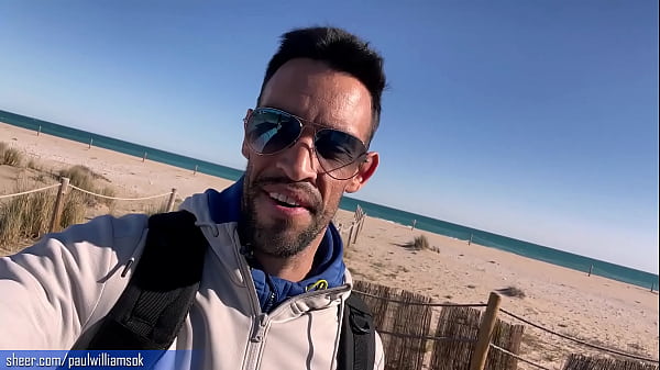 Naked on a beach in Barcelona 