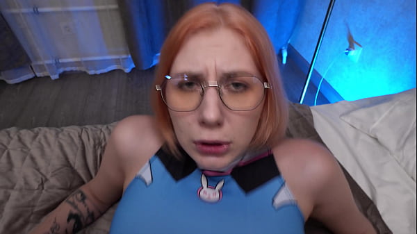 The red haired anime girl_is deep_in her fantasies