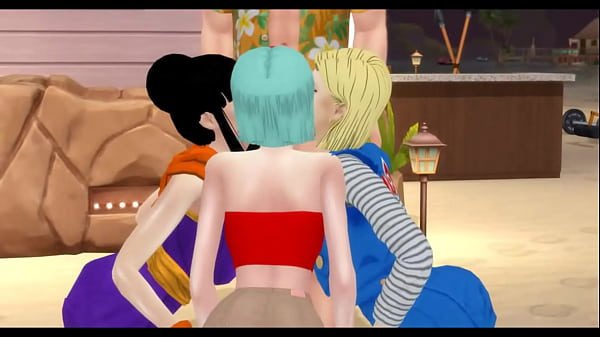 Bulma_and Chi_Chi and_Android_18 hentai threesome