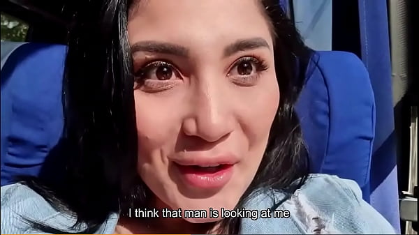 Bus passenger caught me teasing my body and he helps_me squirt