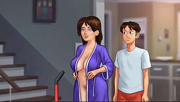 Sexy stepmom gets fucked while cleaning the house 