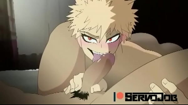 Katsuki haciendo una mamada 
