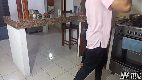 Play MP4 - Step Mom Sex - Step Mom Seduces Step Son In Kitchen Shows Her Big Ass To Guy With Big Cock And Takes It In Her Creamy Pussy - Big Ass