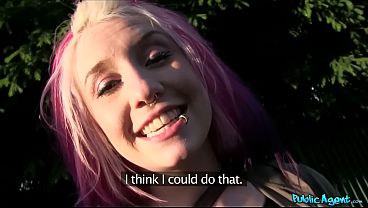 Pink Haired AMERICAN BABE with Big BOOBS fucked Outdoors in Public