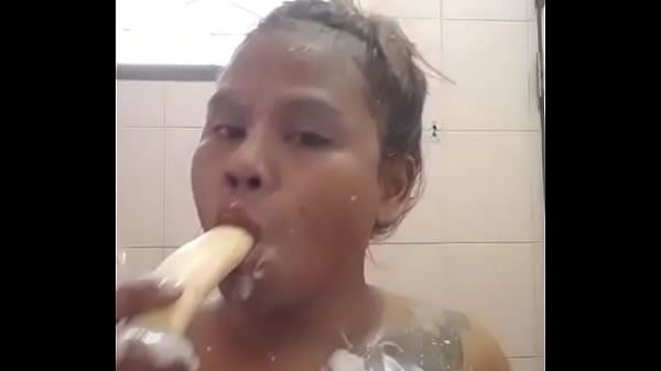 Hot Asian girl showerin bathroom