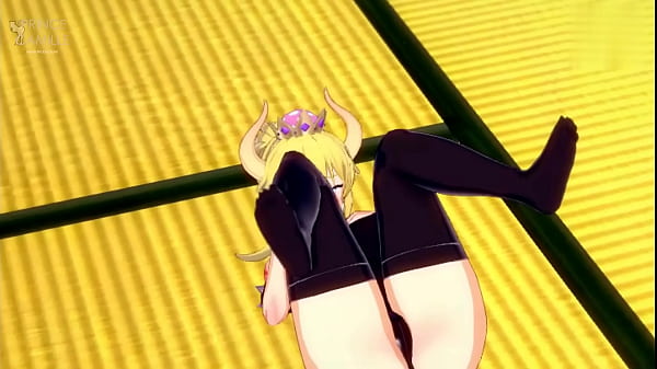 Bowsette is horny and impatient to start fucking on the floor