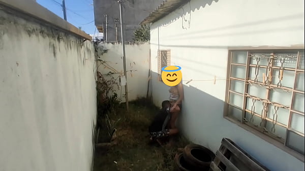 While my friend was indoors, I took the opportunity to give my colleague a little hiding. 