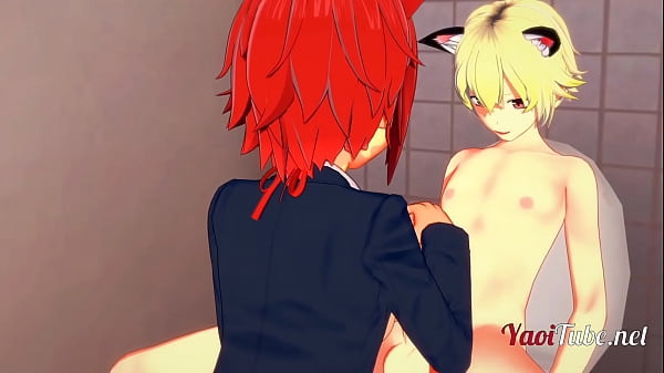 Play MP4 - 2 NekoBoys having sex in School's Toilet &comma; handjob and anal with crempie