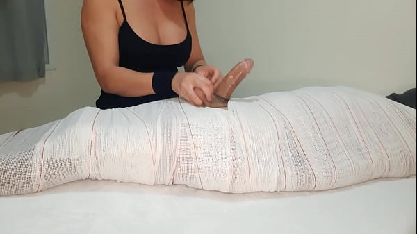 Part2_MUMMIFIED Handjob with interruption of cum for two minutes