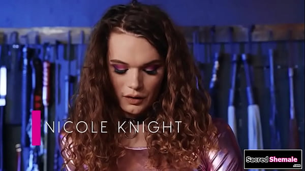 Trans Nicole Knight dominates a guy and tickles him.The small tits tgirl sucks his cock and then he rims her and spanks her.Then the ts is barebacked 