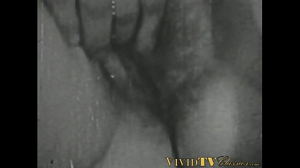 Black and white vintage video of lady_sucking her lover