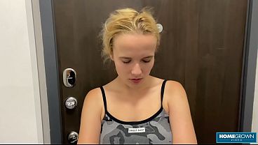 Sexy Blonde Lolipop Seduces A Bank Rep In Hot Yoga Outfit Roleplay 