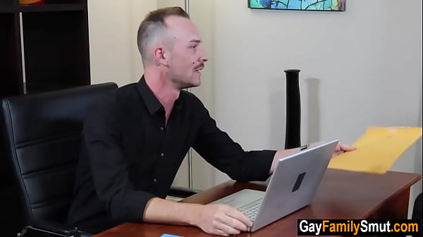 Gay stepson hits on well endowed stepfather - fucked up family 