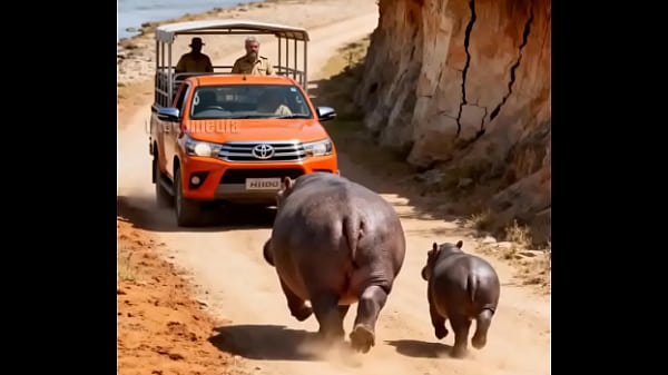 Nonton Hippo Attacking Safari Vehicle For A Reason thumbnail
