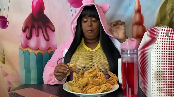 Stuffing while watching porn. 