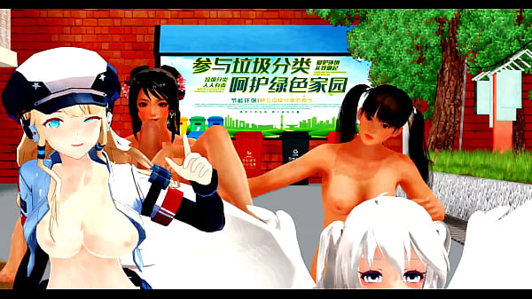 naked girl and naked futanari dancing_in the yard