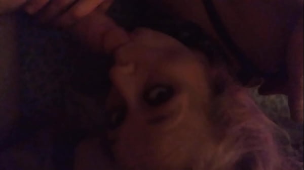 sexy hot_blonde amateur gags on cock