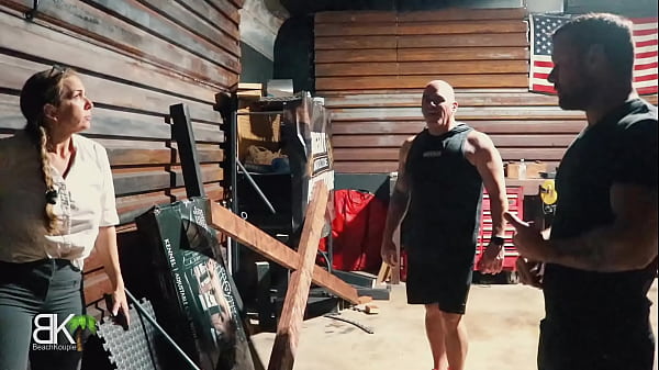 Play MP4 - The Nosey Neighbor gets tied up and gags on big cock while double stuffed in dungeon