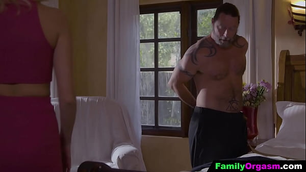 FamilyOrgasm_Raunchy_Step Daughter Temptes her Stepdad in the_Bedroom