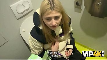 VIP4K. A thousand bucks for a Blowjob in a Public Restroom? Yeah, sure 