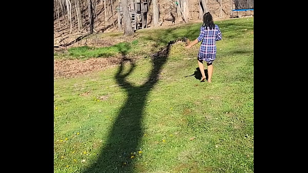 Play MP4 - Outside sucking cum out my masters cock