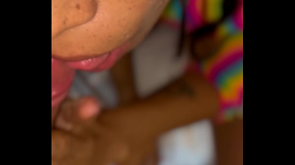 Fucking blowjob from a pretty latin fairy in a rainbow fishnet