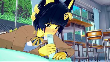 Anima Crossing Yaoi - Ankha (boy) With Mooncat thumbnail