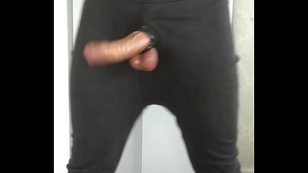 Stand-up oily wank in my thermals with my balls bouncing everywhere makes me bust an 8 DAY LOAD!