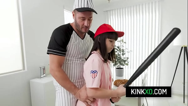Skinny babe may not be the best baseball player but she sucks and fucks like you wouldn't believe it