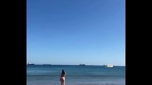 Awesome girl big ass beach